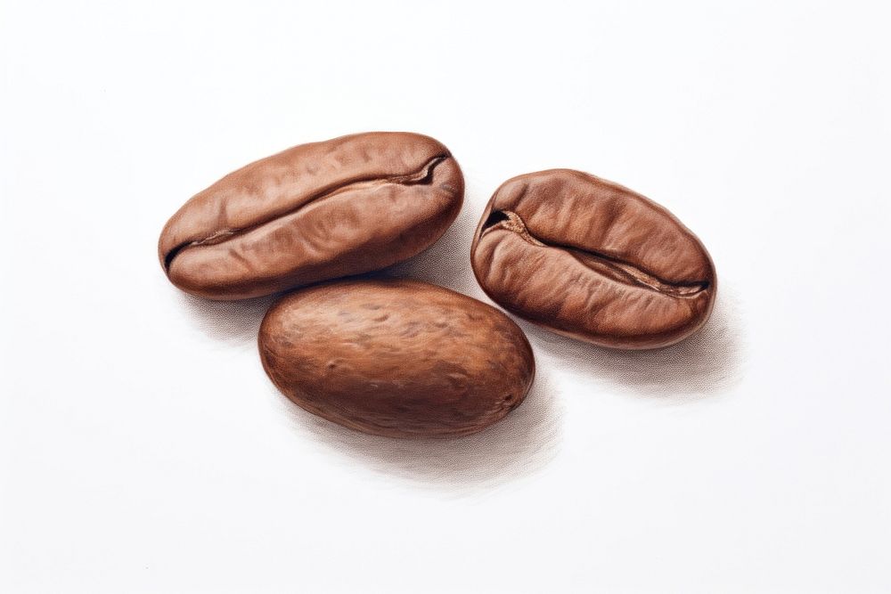 Coffee bean food white background coffee beans. AI generated Image by rawpixel.