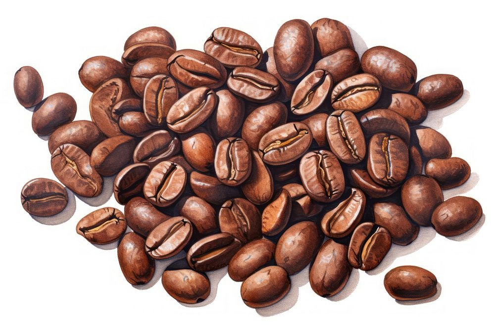 Coffee beans backgrounds food white background. AI generated Image by rawpixel.