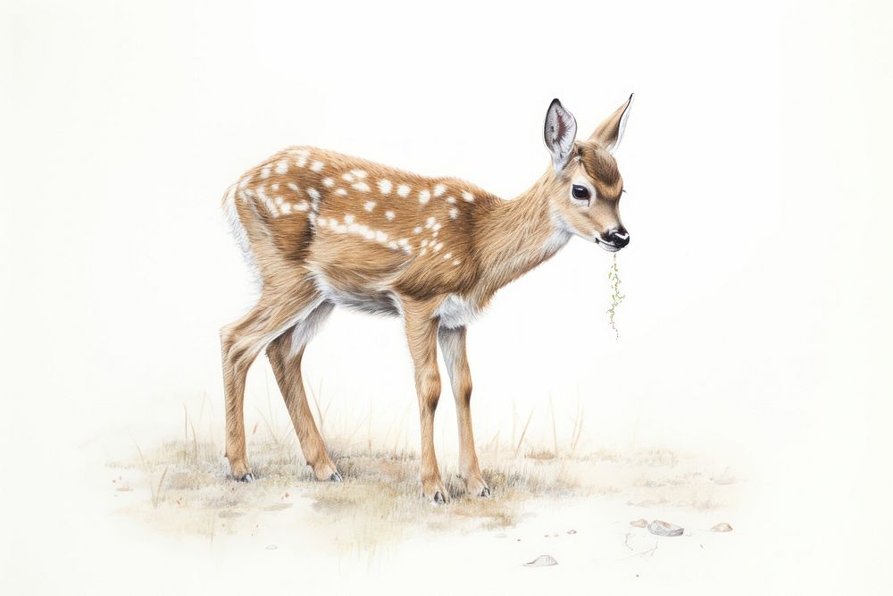 Deer wildlife drawing animal. AI generated Image by rawpixel.