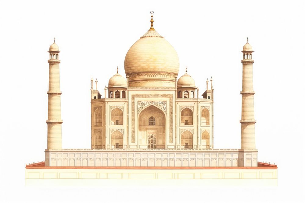 Taj mahal architecture building landmark. AI generated Image by rawpixel.