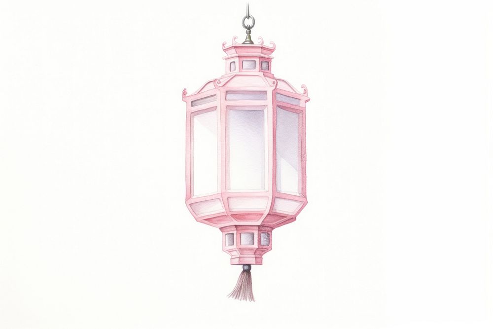 Hanging lantern chinese lamp white background architecture. AI generated Image by rawpixel.