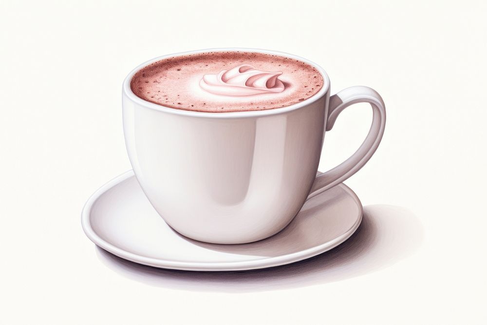 Hot chocolate drink coffee saucer. AI generated Image by rawpixel.