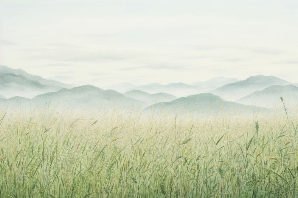 Landscape grass field outdoors nature plant. AI generated Image by rawpixel.