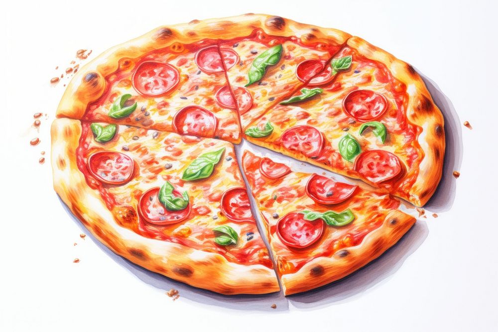 Pizza margarita food mozzarella pepperoni. AI generated Image by rawpixel.
