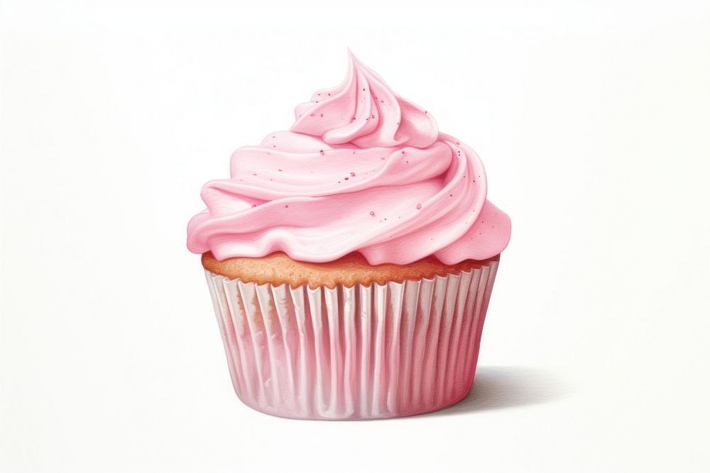 Pink cupcake dessert icing cream. AI generated Image by rawpixel.