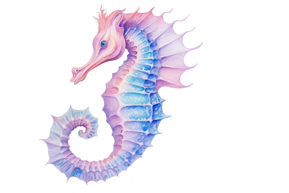 Seahorse animal white background creativity. AI generated Image by rawpixel.