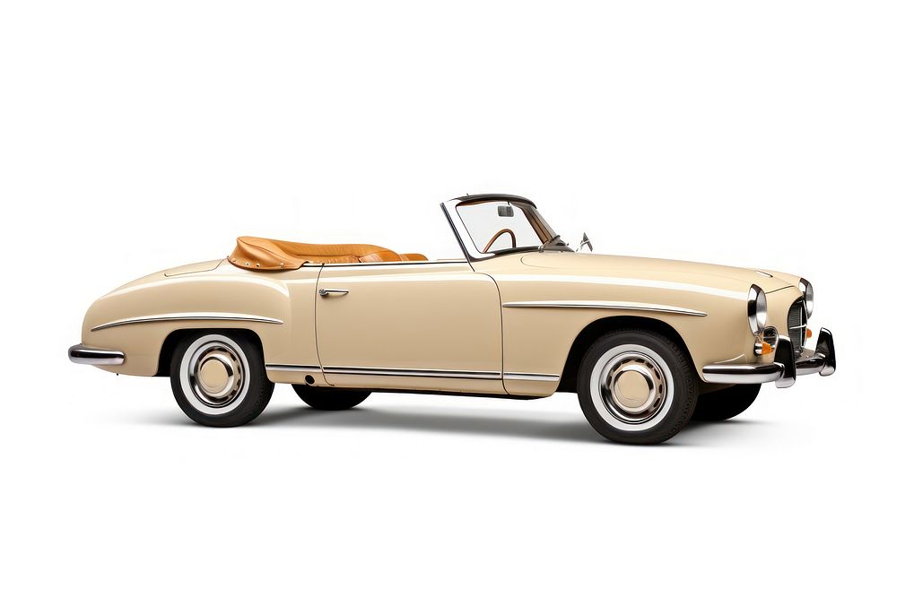 Cabrio car convertible vehicle white background. AI generated Image by rawpixel.