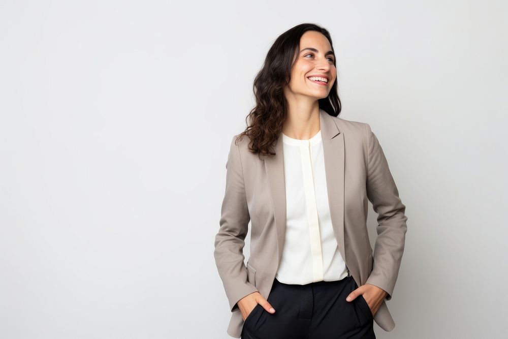 Businesswoman smiling blazer adult. 