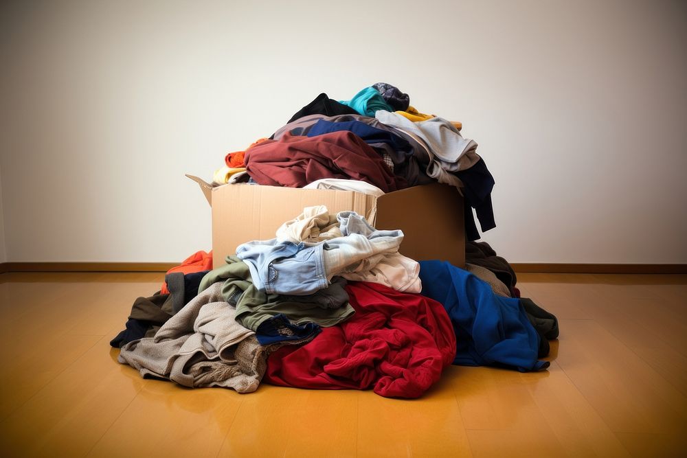 Clothing donation furniture laundry folded. AI generated Image by rawpixel.