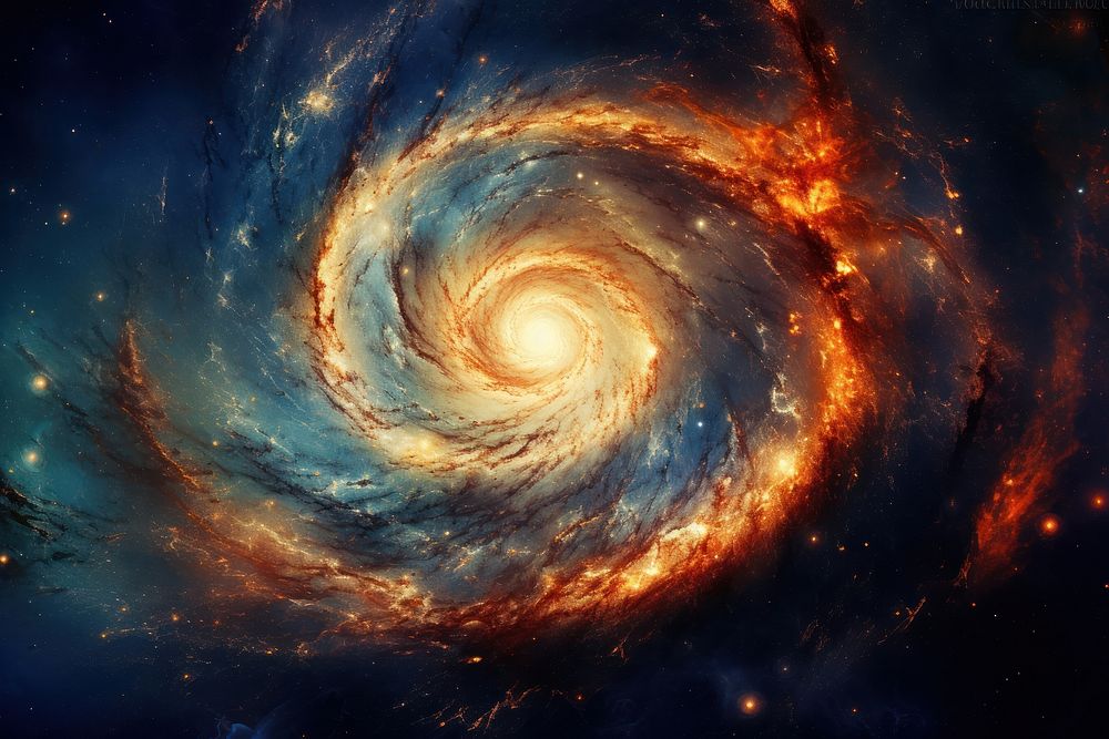Spiral galaxy astronomy universe outdoors. AI generated Image by rawpixel.