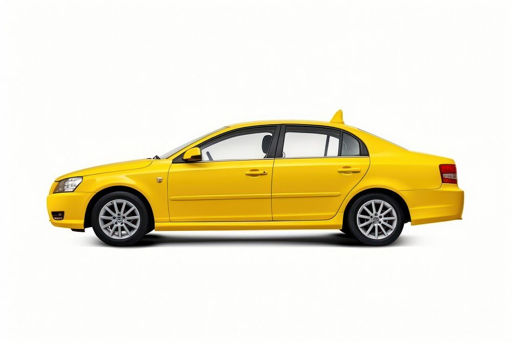 Taxi car vehicle wheel white background. AI generated Image by rawpixel.