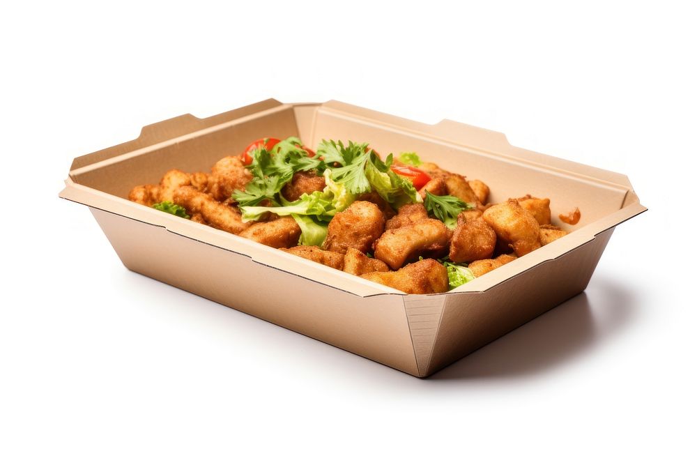 Craft paper packaging food meal tray. AI generated Image by rawpixel.