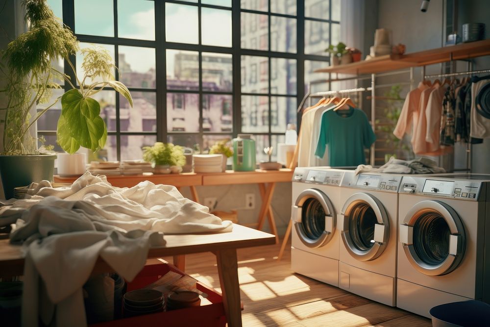 Laundry service appliance dryer architecture. AI generated Image by rawpixel.