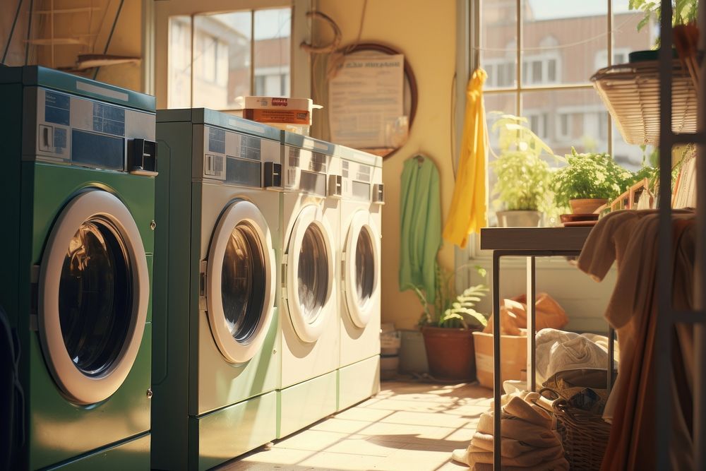 Laundry service appliance dryer architecture. AI generated Image by rawpixel.