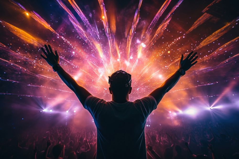 EDM concert dancing music adult. AI generated Image by rawpixel.