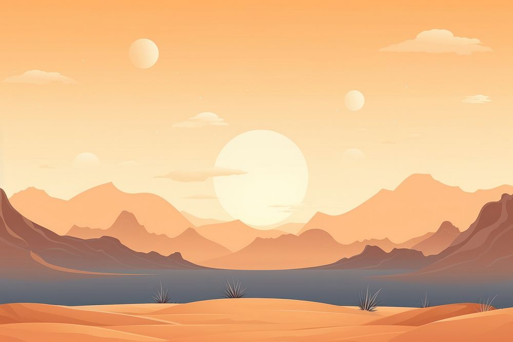 Desert scenery backgrounds landscape outdoors. AI generated Image by rawpixel.