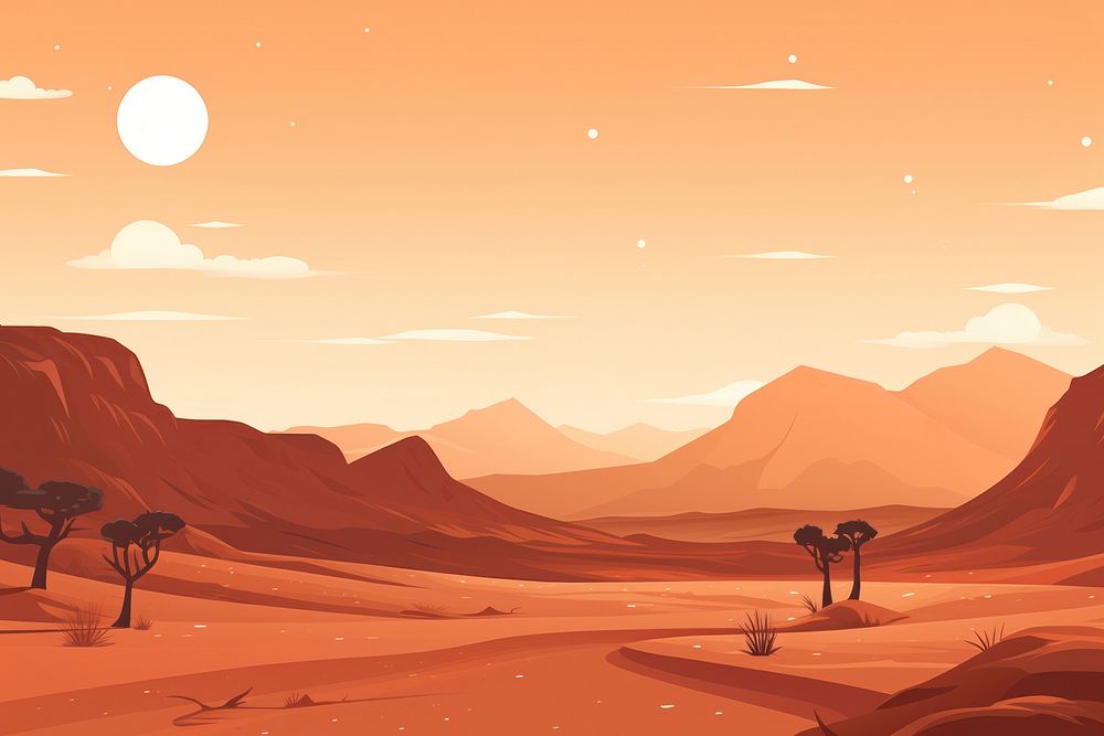 Desert scenery landscape outdoors nature. 