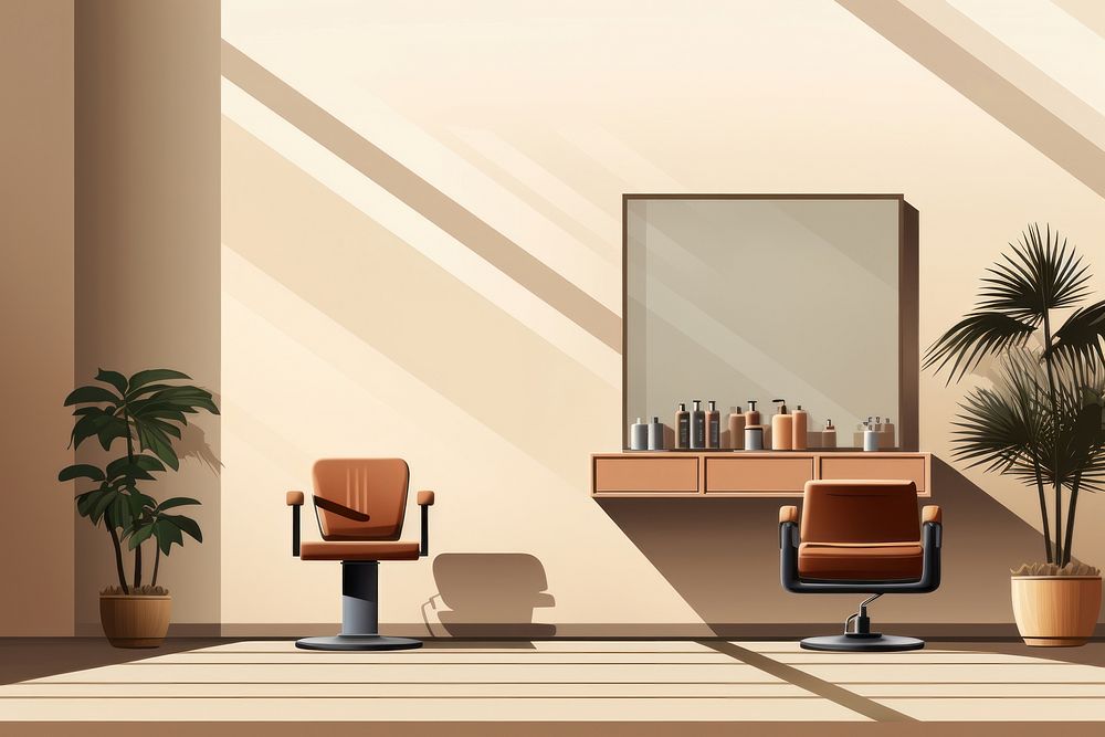 Hair salon furniture chair wall. AI generated Image by rawpixel.