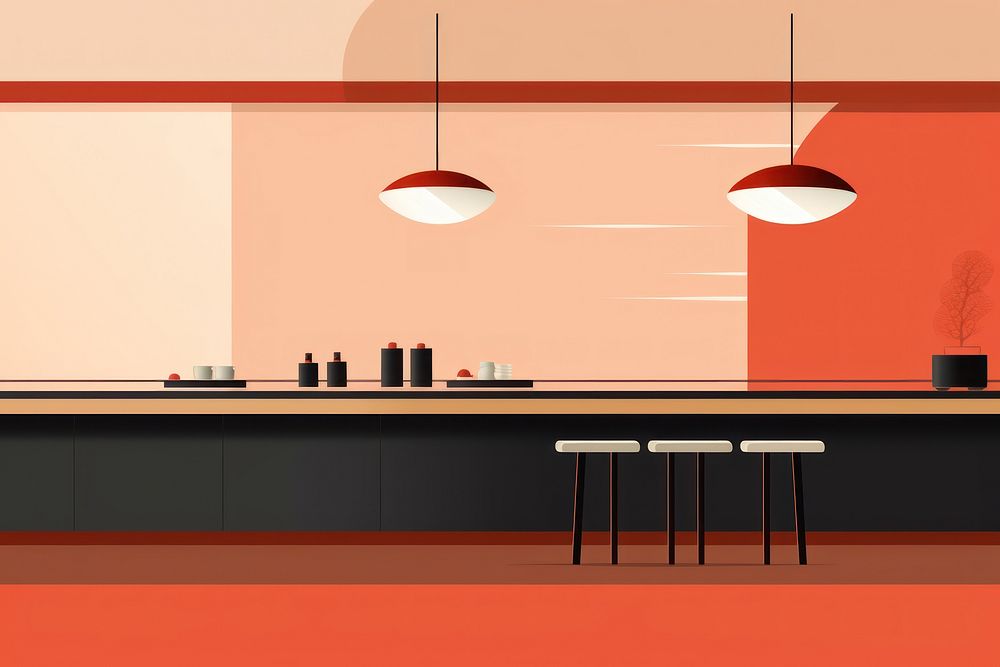Sushi bar furniture kitchen table. AI generated Image by rawpixel.