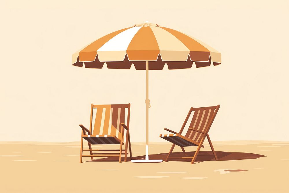 Chair furniture umbrella beach. AI generated Image by rawpixel.