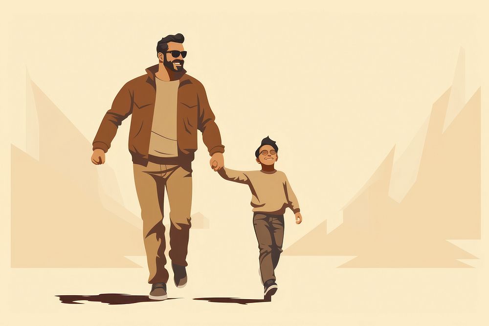 Dad walking sports adult. AI generated Image by rawpixel.