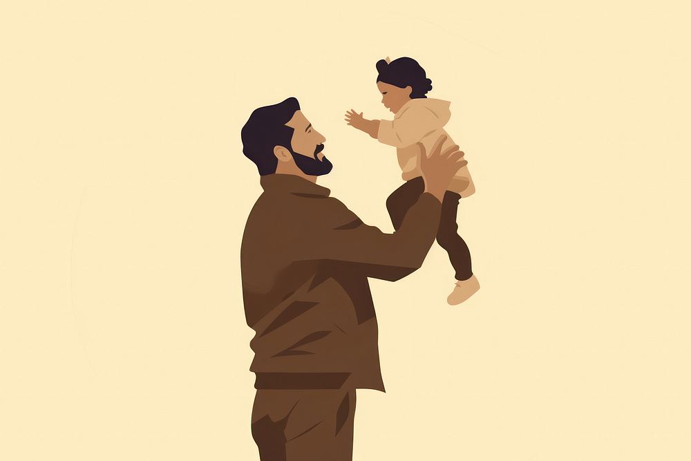 Dad adult baby togetherness. AI generated Image by rawpixel.