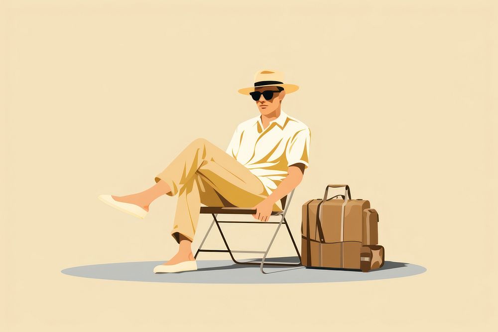 Holiday vacation footwear luggage sitting. AI generated Image by rawpixel.