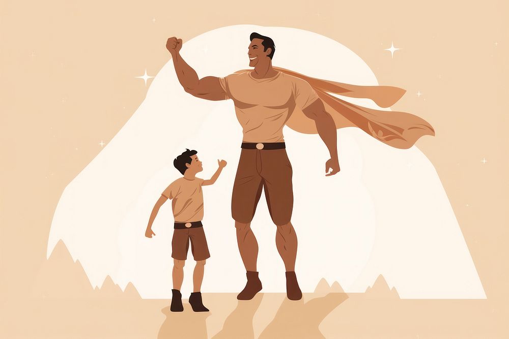 Dad adult back togetherness. AI generated Image by rawpixel.