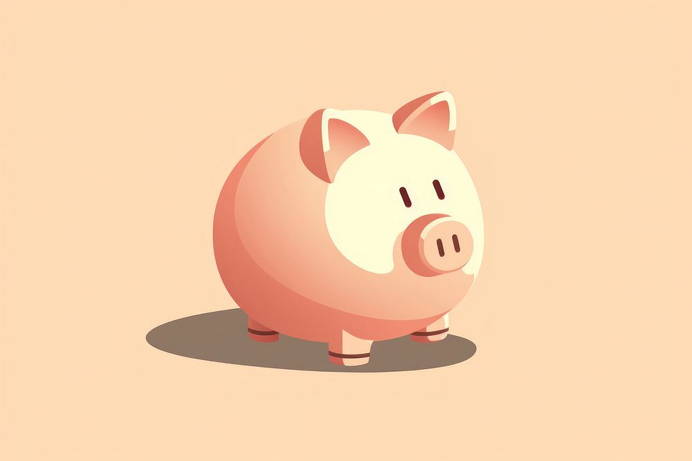 Piggy bank pig mammal representation. 