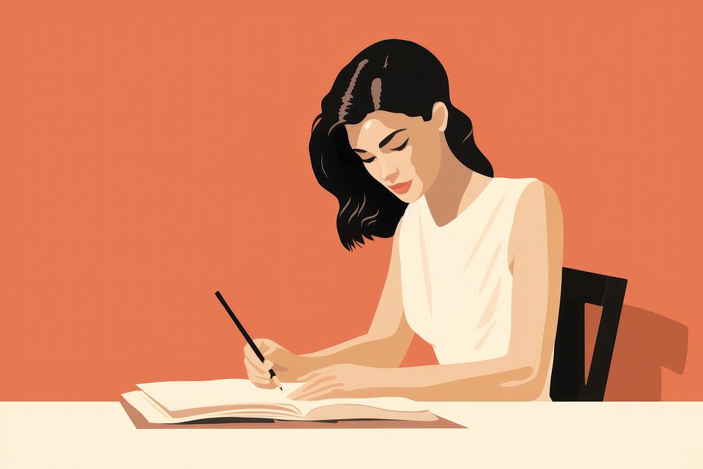 Woman writing a book reading adult woman. AI generated Image by rawpixel.