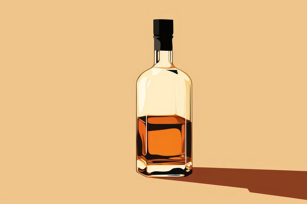 Whiskey bottle whisky drink wine. AI generated Image by rawpixel.