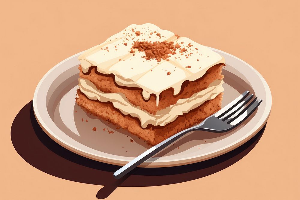 Coffee cake food dessert plate. AI generated Image by rawpixel.