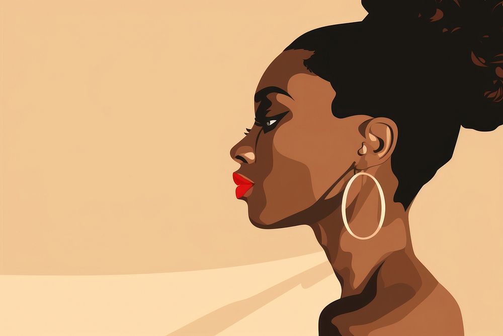 Female african american portrait earring jewelry. AI generated Image by rawpixel.