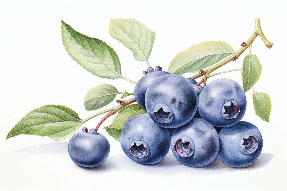 Blueberries fruit blueberry plant. AI generated Image by rawpixel.
