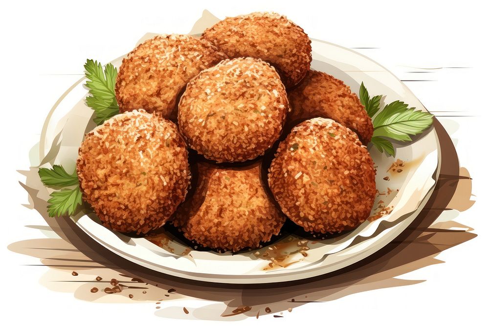 Falafel food cutlet plate. AI generated Image by rawpixel.