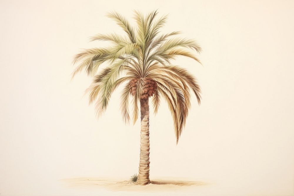 Palm tree drawing painting sketch. AI generated Image by rawpixel.