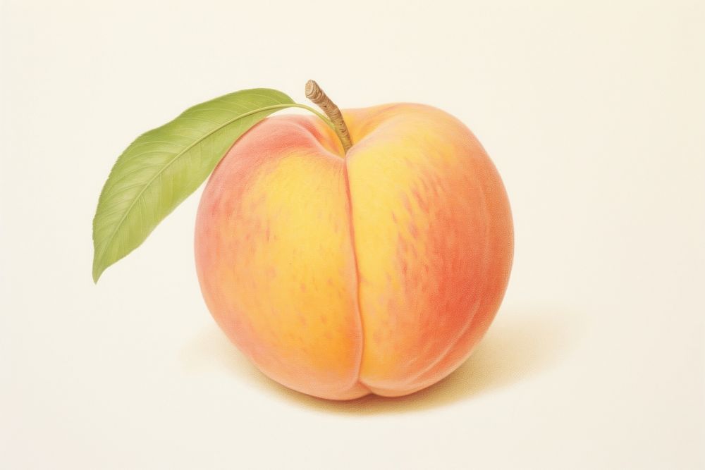 Peach fruit painting apple. AI generated Image by rawpixel.
