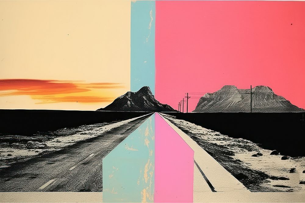 America high way art collage nature. 