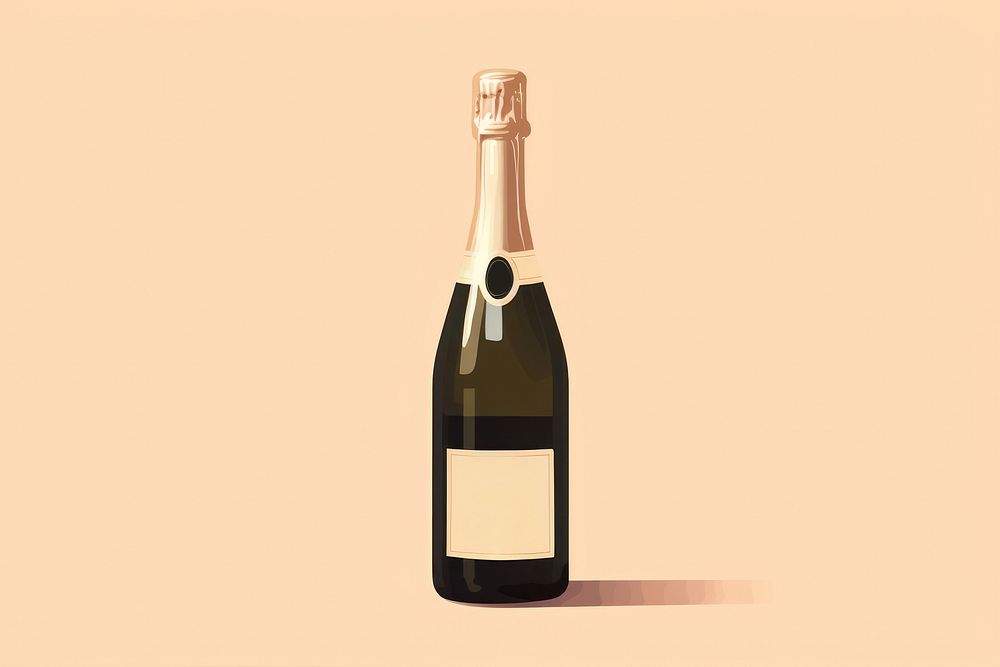 Bottle drink champagne beverage. AI generated Image by rawpixel.