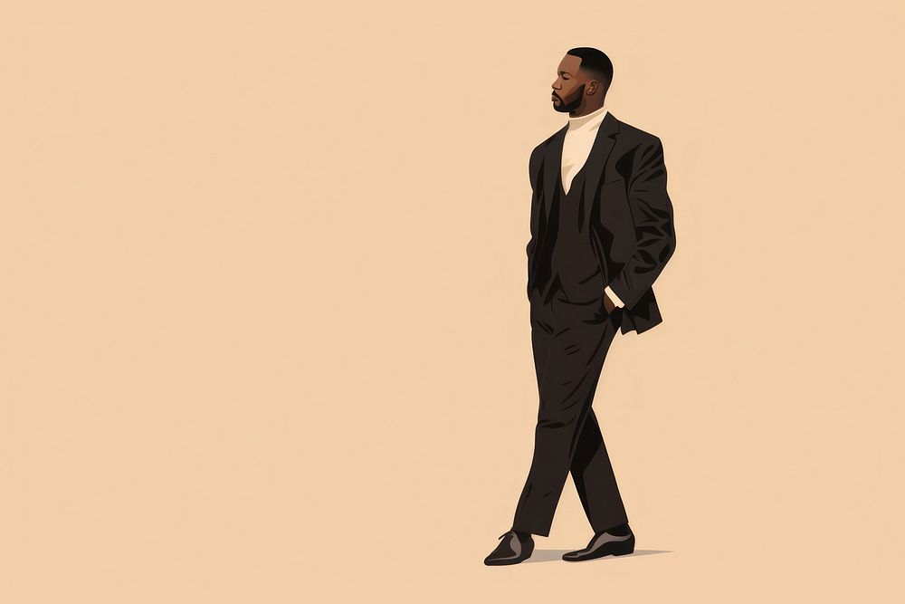 Businessman adult walking tuxedo. AI generated Image by rawpixel.
