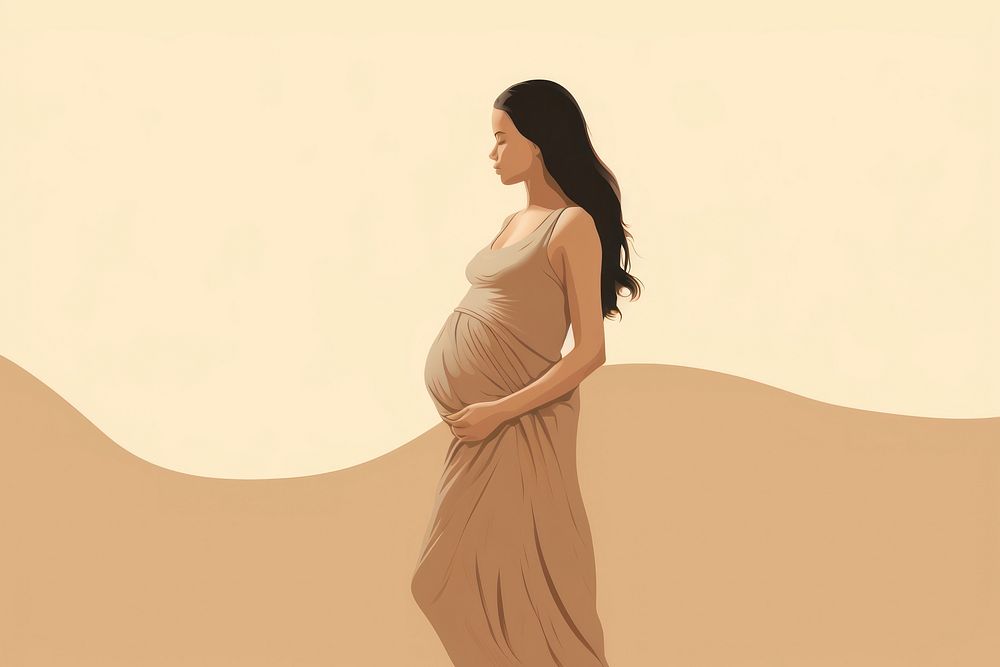 Pregnant woman adult dress anticipation. AI generated Image by rawpixel.