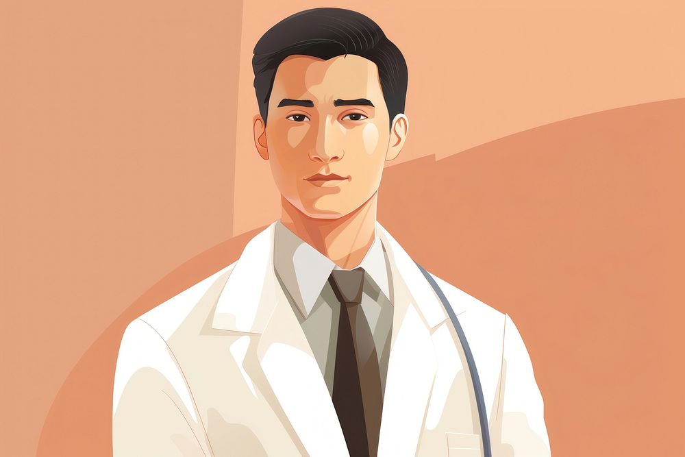 Asian pharmacist portrait adult stethoscope. 