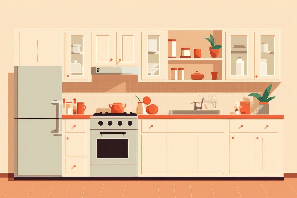 Kitchen room appliance furniture microwave. AI generated Image by rawpixel.