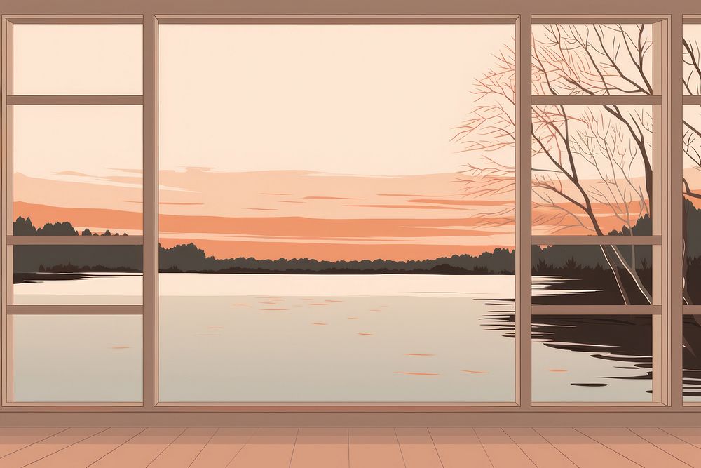 Window nature lake architecture. AI generated Image by rawpixel.