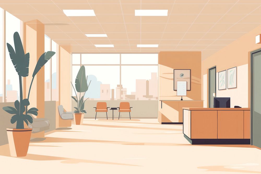 Hospital architecture furniture building. 