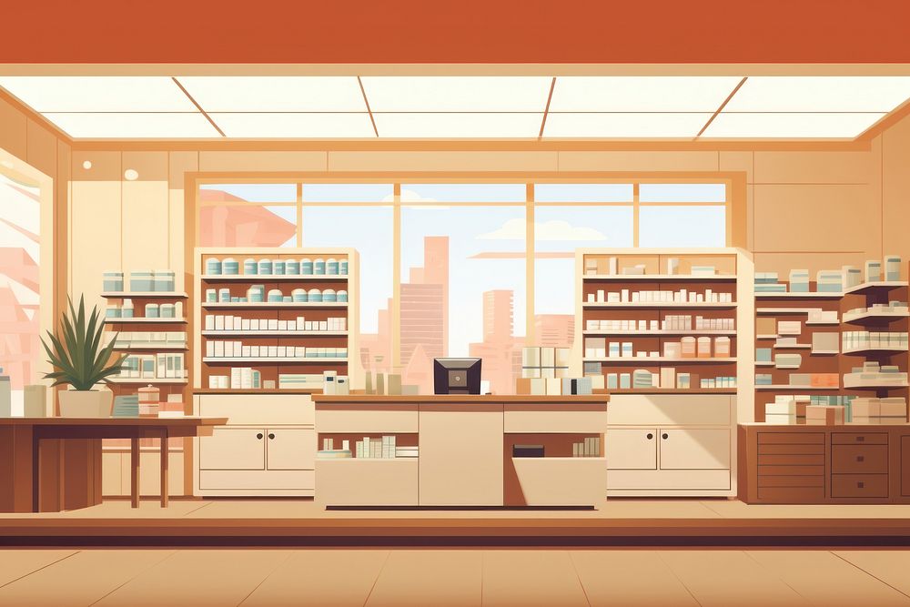 Pharmacy architecture electronics dollhouse. 