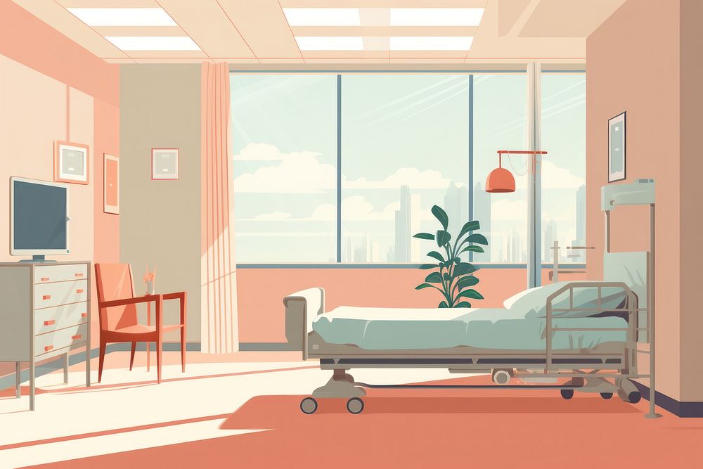 Hospital hospital architecture furniture. AI generated Image by rawpixel.