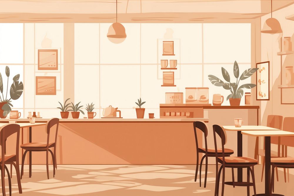 Cafe architecture restaurant cafeteria. AI | Free Photo Illustration ...