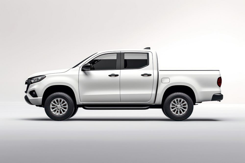 Pickup car vehicle truck white background. 