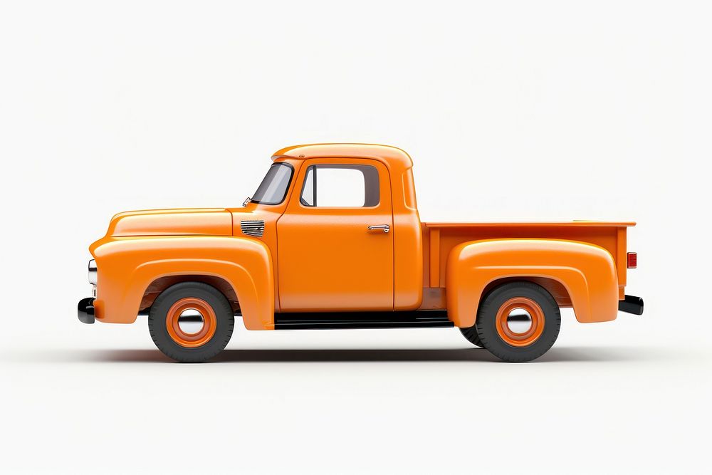 Pickup car vehicle truck white background. 